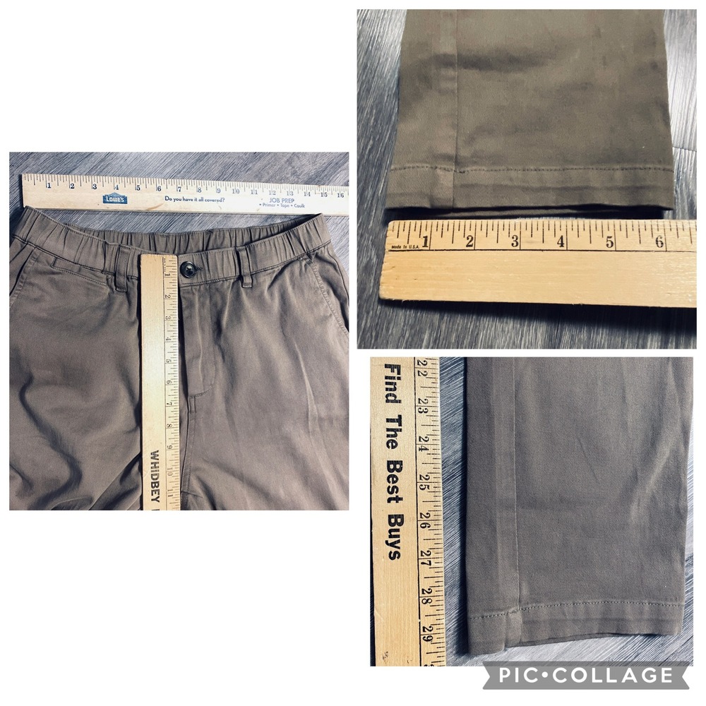 Cove USA Die On Empty Mens 32x30 Brown Chino Pants Elastic Waist Straight Leg - Picture 2 of 5